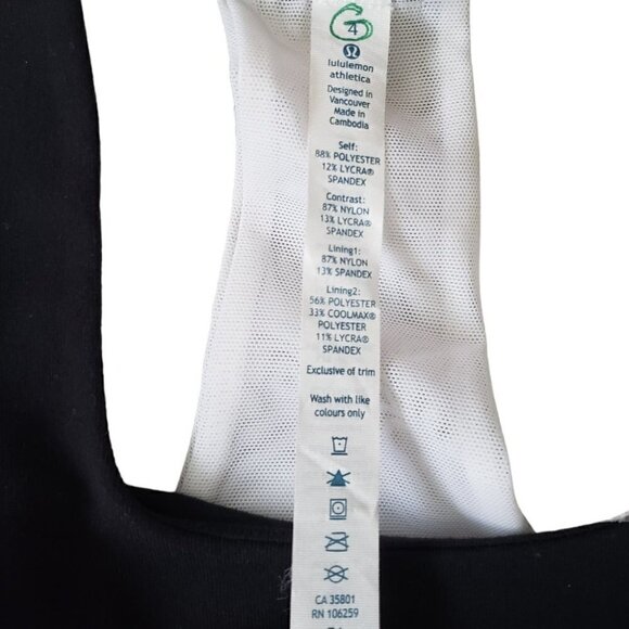 Lululemon Luon Scoop Neck Racerback Tank Black & White Floral - Picture 6 of 9